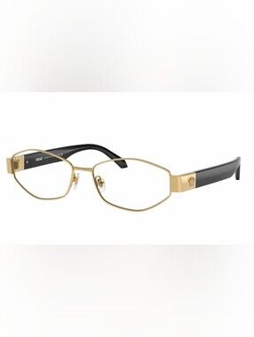 Versace Gold and Black Semi-Rimless Eyeglasses